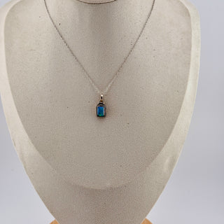 Sterling Silver Blue-Green Opal Necklace by FAS Thailand