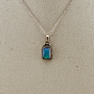 Sterling Silver Blue-Green Opal Necklace by FAS Thailand