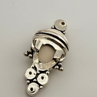 Temple Guardian Ring in Sterling with Carved Face and Citrine Accents