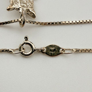 Sterling Silver Owl Pendant Necklace on 16 Inch Box Chain