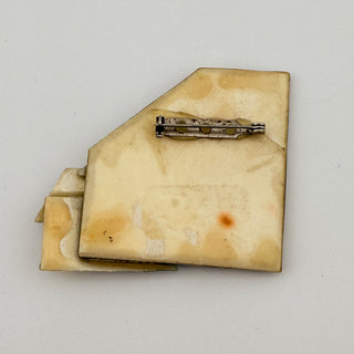 Vintage Lucinda House Pin with Full Moon, Pine Tree, and Slate Roof Cottage