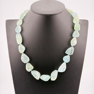The Siren’s Signal Aquamarine Nugget Necklace 19 Inch Natural Stone Strand