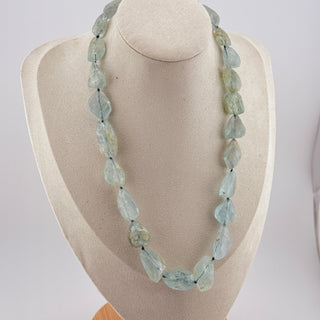 The Siren’s Signal Aquamarine Nugget Necklace 19 Inch Natural Stone Strand