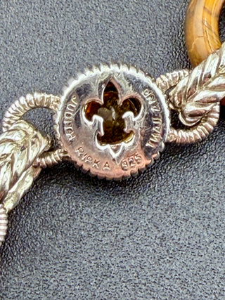 Judith Ripka Sterling Silver Tiger's Eye Citrine Toggle Bracelet 7 Inch Length Jewelry