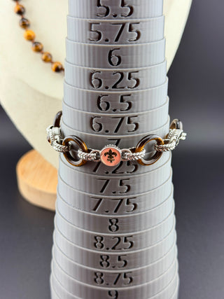 Judith Ripka Sterling Silver Tiger's Eye Citrine Toggle Bracelet 7 Inch Length Jewelry