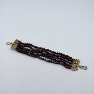 RESERVED for MISTY: Vintage 5-Strand Garnet Bracelet, Size 7