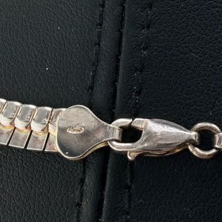 Vintage Made In Italy Sterling Silver Cleopatra Fringe Statement Necklace - 16"