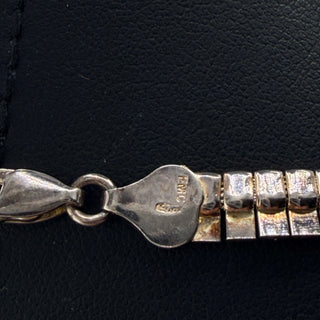 Vintage Made In Italy Sterling Silver Cleopatra Fringe Statement Necklace - 16"