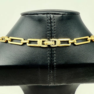 Vintage 1970s Monet Gold-Tone Link Necklace with Pendant