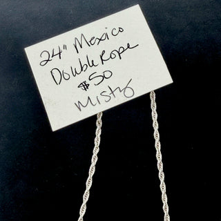 Reserved for Misty Anguiano: Vintage 24” Mexico Sterling Silver Double Rope Chain