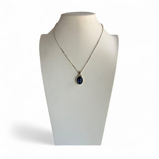 16 Inch Sterling Silver Chain with Kyanite Pendant Necklace
