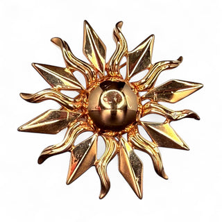 Vintage Monet Gold Tone Sun Brooch Pin