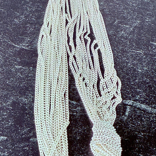 Vintage Multi-Chain Tassel Necklace 19 Inch Silvertone Elegant Layering Jewelry