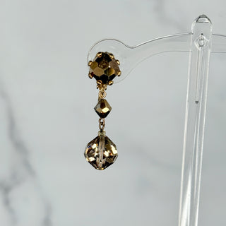 Vintage AB Rhinestone Lever-back Dangle Earrings with Timeless Elegance