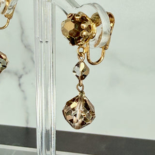Vintage AB Rhinestone Lever-back Dangle Earrings with Timeless Elegance