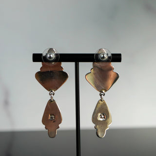 Vintage L. Ganado Navajo Purple Spiny Oyster Sterling Silver Statement Dangle Earrings by Reserved Grace