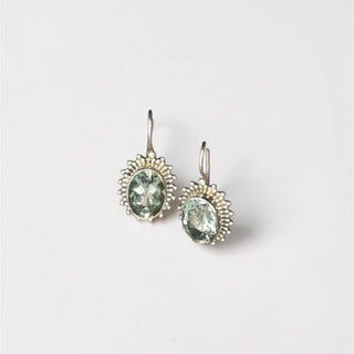 Sterling Green Amethyst Drop Earrings