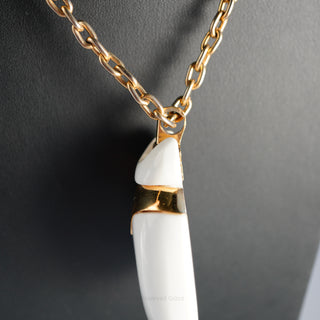 Vintage Crown Trifari Gold Tone Jelly Belly Lucite Beetle Pendant Necklace - View 8 | Reserved Grace