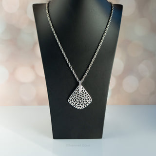 Vintage Crown Trifari Silver Tone Leopard Spot Lucite Pendant Necklace | Reserved Grace