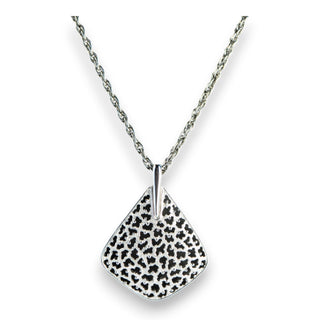 Vintage Crown Trifari Silver Tone Leopard Spot Pendant Necklace