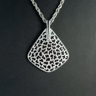 Vintage Crown Trifari Silver Tone Leopard Spot Lucite Pendant Necklace - View 5 | Reserved Grace