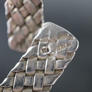 Vintage Taxco Mexico 925 Sterling Silver Woven Collar Necklace - View 9 - Reserved Grace