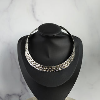 Vintage Taxco Mexico 925 Sterling Silver Woven Collar Necklace - View 11 - Reserved Grace