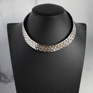 Vintage Taxco Mexico 925 Sterling Silver Woven Collar Necklace - View 3 - Reserved Grace