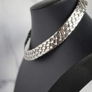 Vintage Taxco Mexico 925 Sterling Silver Woven Collar Necklace - View 5 - Reserved Grace