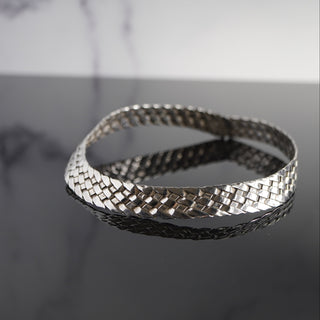 Vintage Taxco Mexico 925 Sterling Silver Woven Collar Necklace - View 7 - Reserved Grace