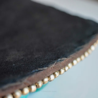 Vintage Tibetan Hand-Stitched Beaded Bib Necklace with Natural Stones - View 2 - Reserved Grace