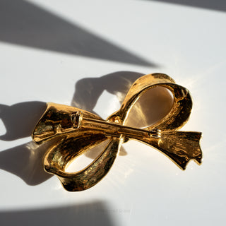 Mid Century Vintage Bow Brooches in Yellow and Topaz Tones Mixed Lot