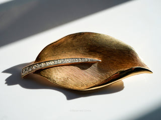 Vintage Mixed Lot Gold Tone Leaf Brooches And Pins Mid Century Collection