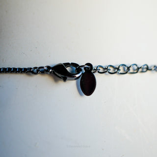 Contemporary Dark Crystal Heart Pendant Necklace with Matching Post Earrings Set - View 4 | Reserved Grace