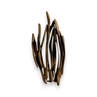 Reserved Grace vintage gold-tone brutalist brooch with an organic twig-like or coral design