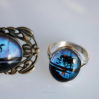 Reserved Grace Antique 1930s Frederick S Hoffman Butterfly Wing Brooch And Ring Set - Jewelry Sets Jewelry Set