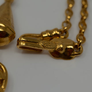 Reserved Grace vintage Chanel gold-plated belcher chain necklace with authentic stamped spring ring clasp detail