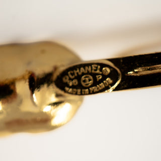 Reserved Grace vintage Chanel gold-plated necklace authenticity stamp showing 96 P Made in France mark
