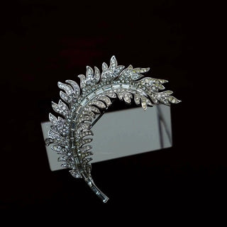 Reserved Grace Sparkling Leaf Brooch - Brooches & Lapel Pins
