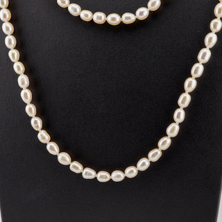 Reserved Grace Vintage Unknown Freshwater Pearl Elegant Beaded Opera-Length Necklace - 48" - Necklaces Necklace