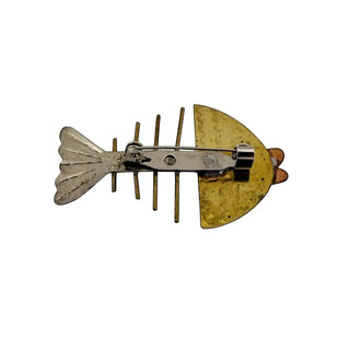 Reserved Grace Whimsical Mixed Metal Fish Brooch Jewelry Statement Pin - Brooches & Lapel Pins Brooch