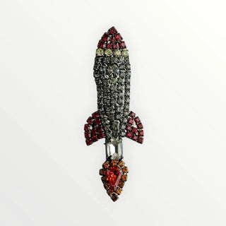 Reserved Grace Vintage Bettina Von Walhof Ornate Crystal Rocket Brooch -