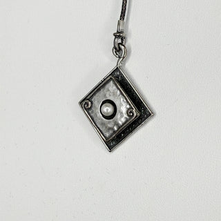 Reserved Grace retired Silpada Didea sterling silver necklace featuring a diamond-shaped pendant with a central pearl.