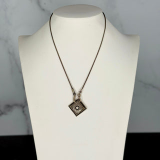 Reserved Grace retired Silpada Didea sterling silver necklace featuring a diamond-shaped pendant with a central pearl.