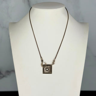 Reserved Grace retired Silpada Didea sterling silver necklace featuring a diamond-shaped pendant with a central pearl.