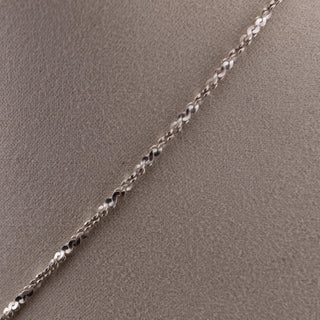Reserved Grace vintage sterling silver chain necklace with intricate twisted links on a neutral grey background