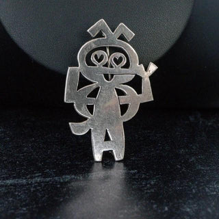 Reserved Grace vintage sterling silver dancing man brooch by Mik Stousland with a modernist mid-century design.