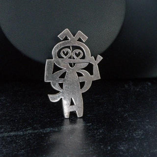 Reserved Grace vintage sterling silver dancing man brooch by Mik Stousland featuring a whimsical mid-century design