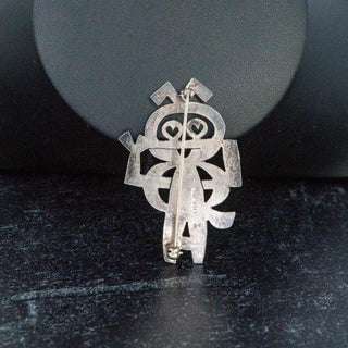 Reserved Grace vintage sterling silver dancing man brooch by Mik Stousland featuring modernist mid-century design