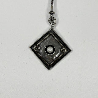 Reserved Grace retired Silpada Didea sterling silver necklace featuring a diamond-shaped pendant with a central pearl.
